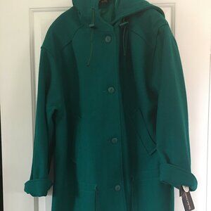 Hunters Run Forest Green Wool Blend Women's Coat - Made in the USA. Size Medium.
